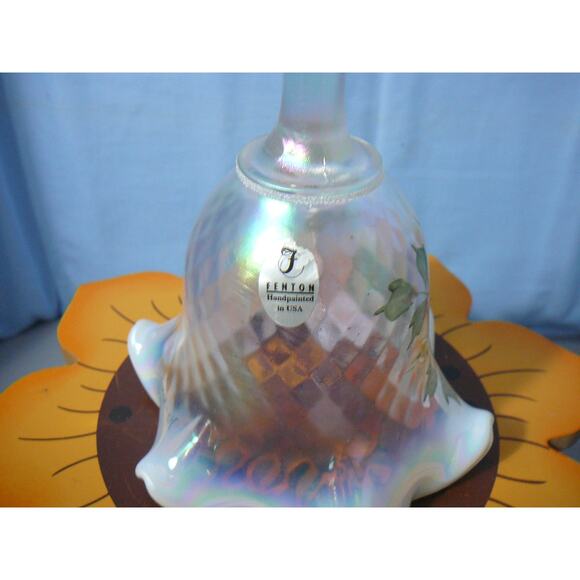 Fenton Bell Opalescent Romance Collection Hand painted by S. Miller - Picture 4 of 11